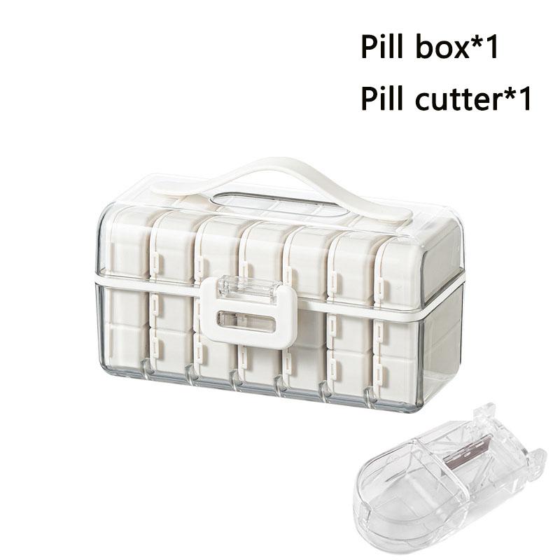 21Grids Pill Box Weekly Portable Large Capacity Travel Pill Case Clear Sealed Medicine Compartment Storage Box Pill Container