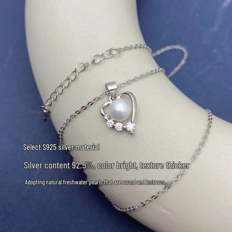 Elegant 2025 S925 Sterling Silver Heart & Freshwater Pearl Necklace for Work & Commute