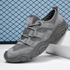 Fashion Classic Handmade Mens Summer Mesh Flats Anti-collision Toe Comfortable Beach Shoes Men Non-Slip Shoes New All-match Male Sandals