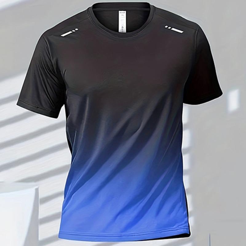 T-shirts Sports T-shirt Quick-drying Gradient Short Sleeve Tees Outdoor Workout Basketball Training Running clothes