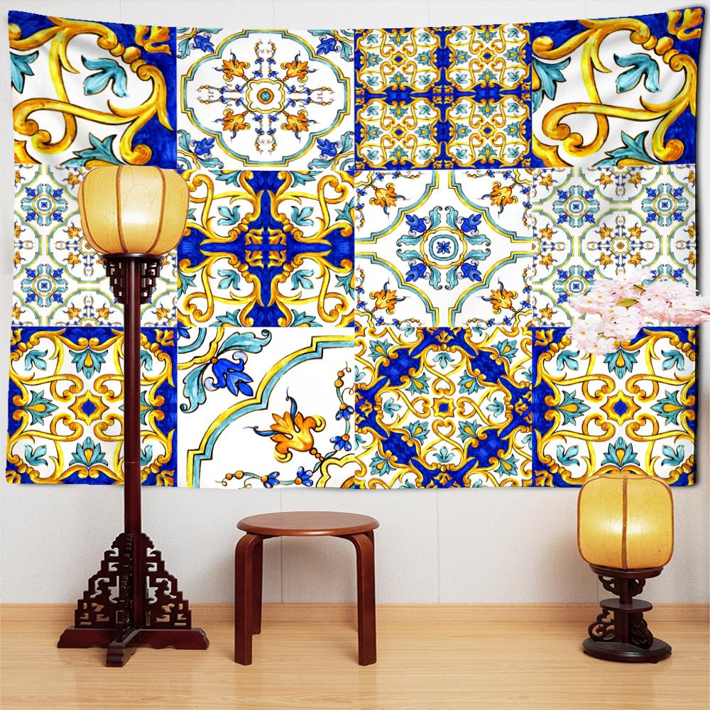 

Мозаичный гобелен настенный богемный колдовство цветок искусство хиппи печать TAPIZ спальня комната домашний декор 95x70cm