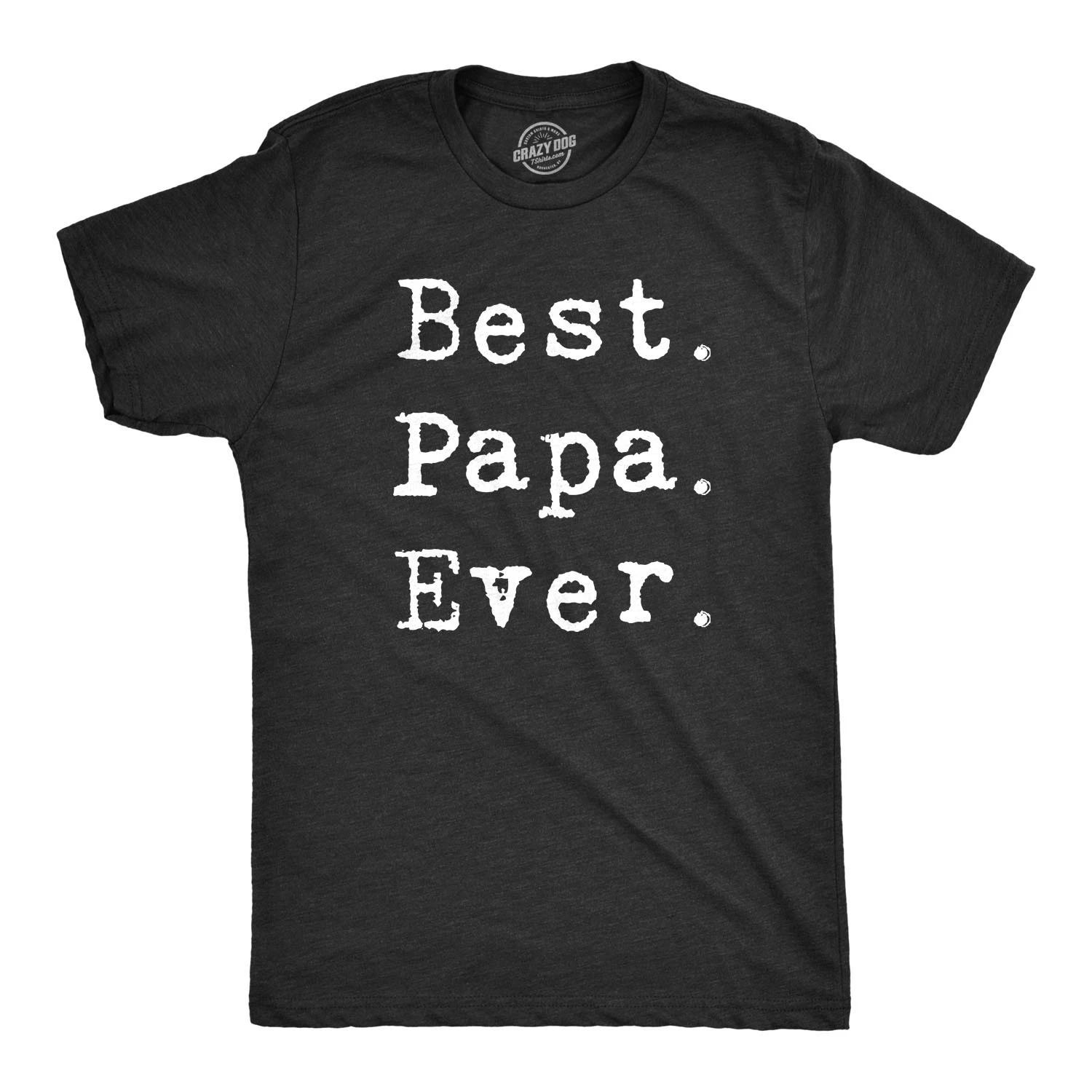 Mens Best Papa Ever T Shirt Funny Gift for Dad or Grandpa Fathers Day Tee S