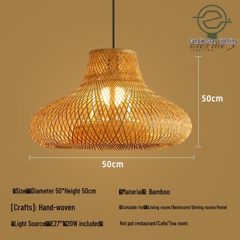 Zen Style Bamboo Rattan Pendant Light for Tea Rooms and Restaurants