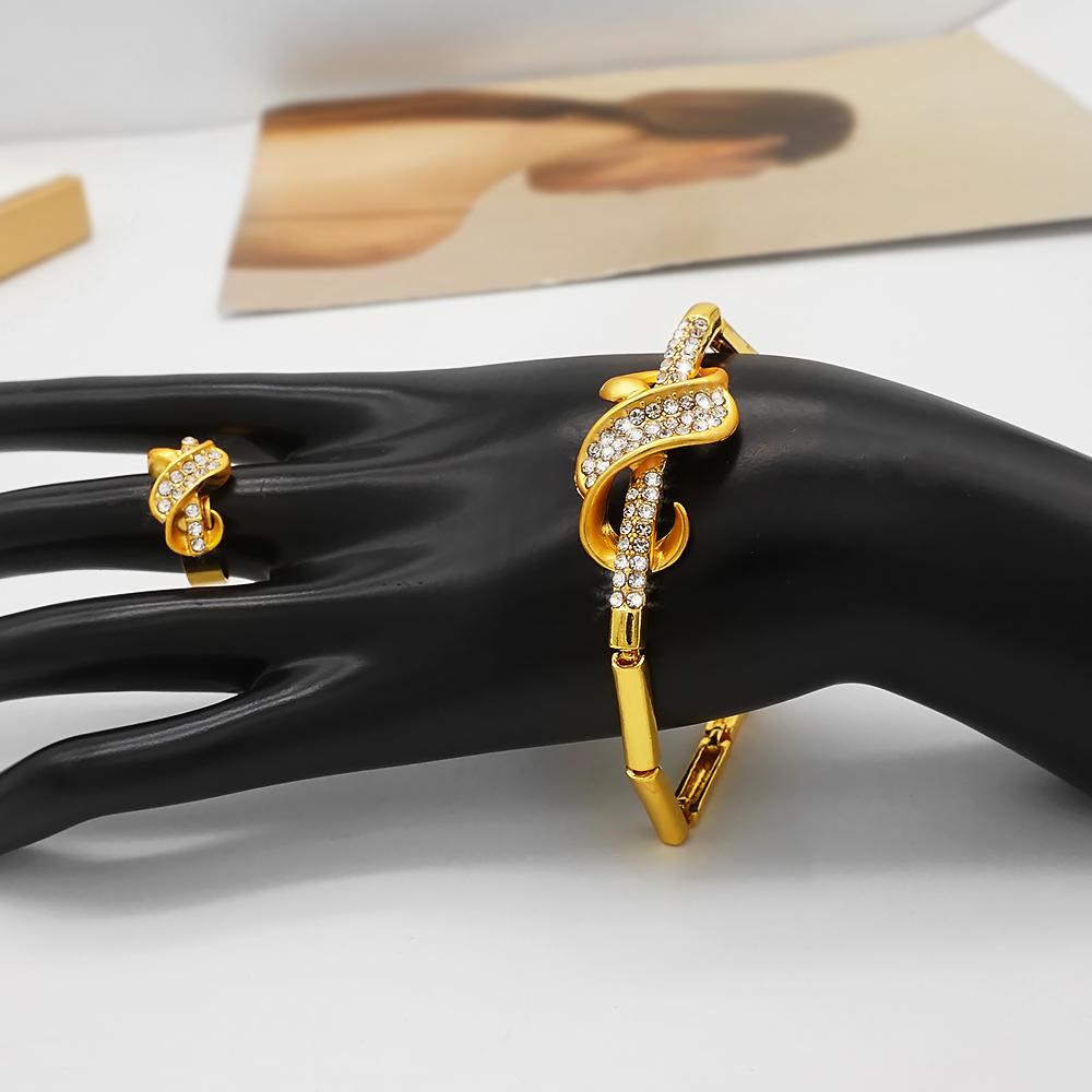 Dubai Gold Color Jewelry Sets African Indian Wedding Bridal Wife Gifts Necklace Bracelet Earrings Ring Jewelery For Women