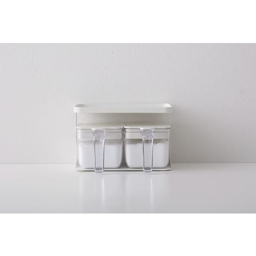 Marna K774W Two-Tier Spice Rack (Wide/White) - Perfect for Kitchen Condiment Storage, Seasoning Containers, and More (Good Lock Container)