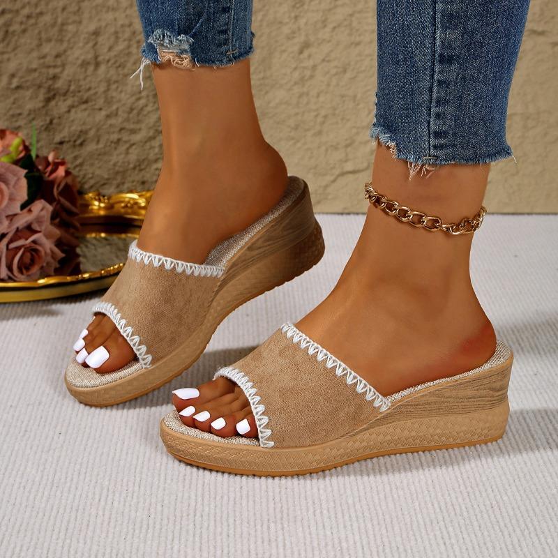 Sommer Zehenfreie Keilsandaletten Damen 2025 Neu Übergröße Muffinplateau Schnürsandalen