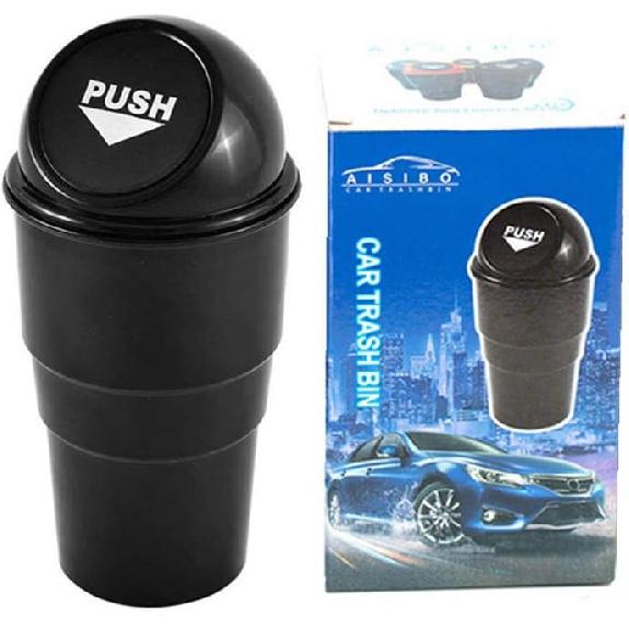 Automotive Cup Holder Trash Can, Mini Car Garbage Can Vehicle Rubbish B with Lid for Car Office Home Bedroom Desk (Grey)