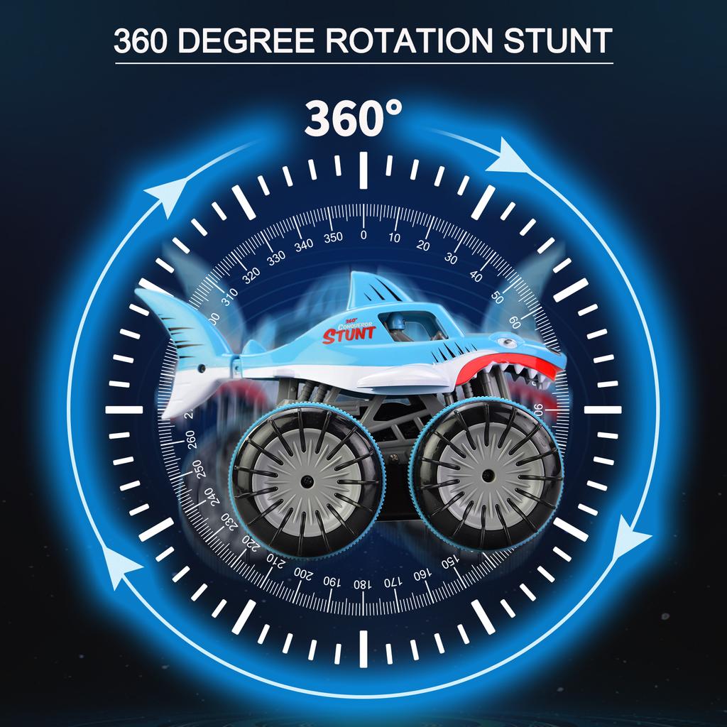 RC Stunt Car Amphibious RC Car for Kids 2 In 1 RC Boat 2.4GHz 360 Degrees  Rotate All Terrains Xmas