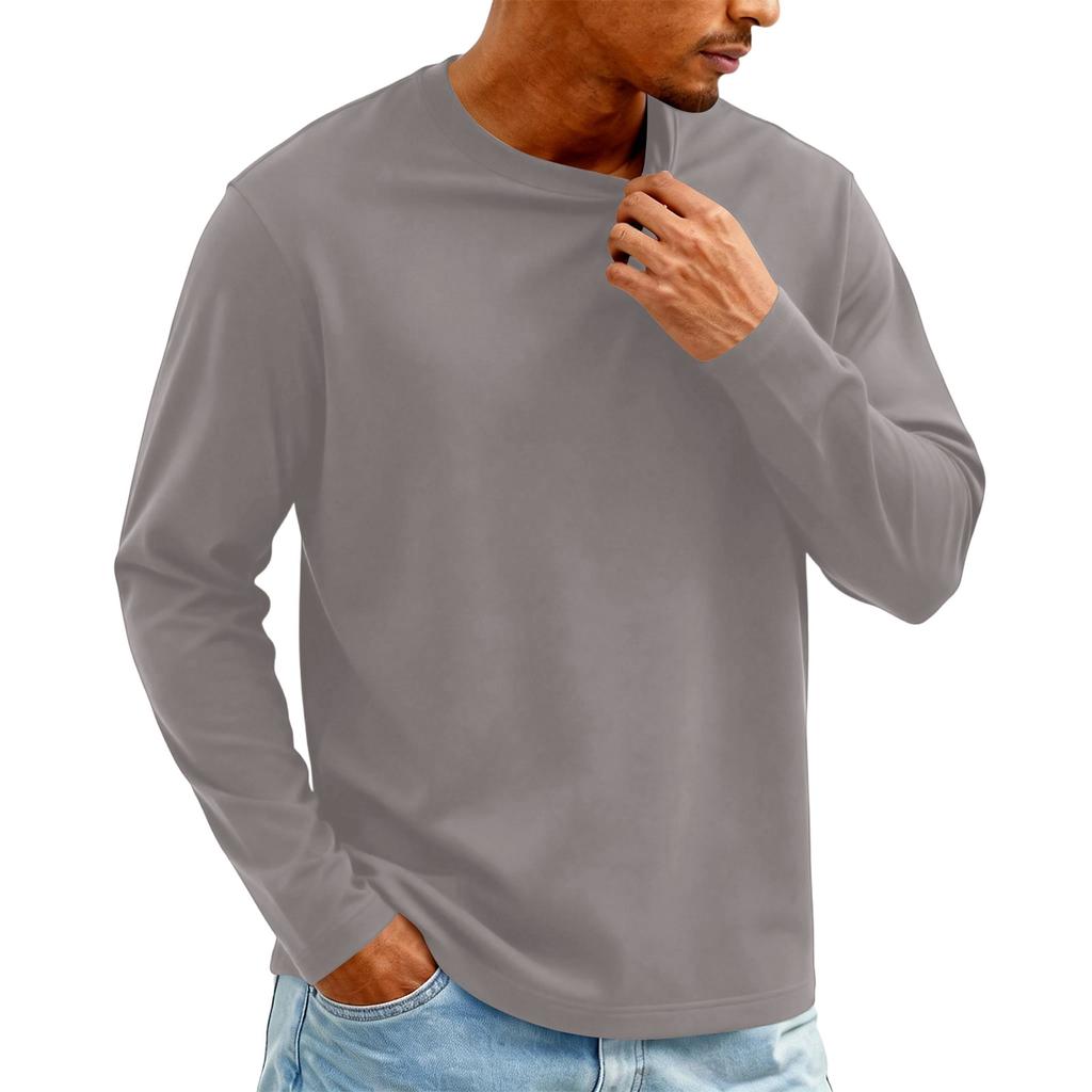 Men's Knit -Neck Long Sleeve T-Shirt | Fashion Casual Pullover For Daily & Weekend Wear