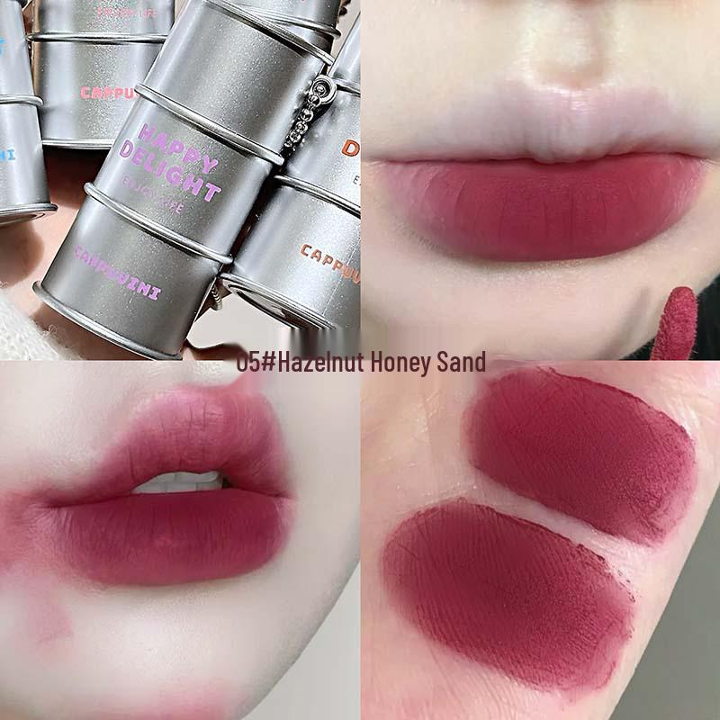 CAPPUVINI Cool Silver Velvet Lip Mud - Nude Matte Lip Glaze for Student Parties