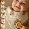 6pcs Cotton Baby Bibs Triangle Scarf 4-layer Gauze Newborn Saliva Towel Anti-spitting Milk Muslin Burp Cloth Babies Accessories
