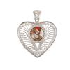 Natural Orange Copper Turquoise Gemstone 925 Sterling Silver Jewelry Pendant1.4" CP-15-40