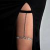 Sexy Shiny Rhinestone Elastic Band Leg Chains for Women Summer Bikini Adjustable Bandage Thigh Chain Nightclub Body Jewelry New