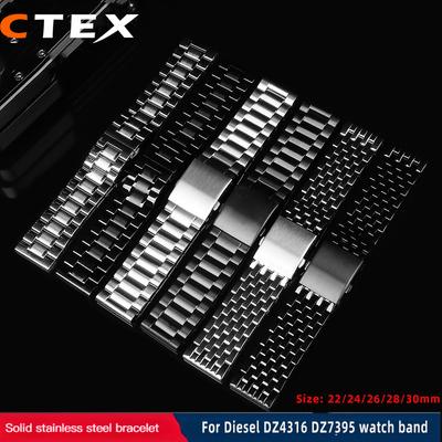 24mm 26mm 28mm 30mm Stainless Steel Watch Strap for Diesel DZ4316 DZ7395 7305 4209 4215 Men Metal Solid Wrist Watchband Bracelet
