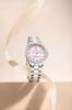 OLEVS Women's Watch Shell Dial Ceramic Diamond Date Waterproof Luminous For Work/School Girl With Bracelet Pink
