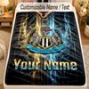 Coperta di Flanella Newcastle United FC Nome Personalizzato Testo Personalizzato Morbida Calda Plaid Decorazione per la Casa Regalo