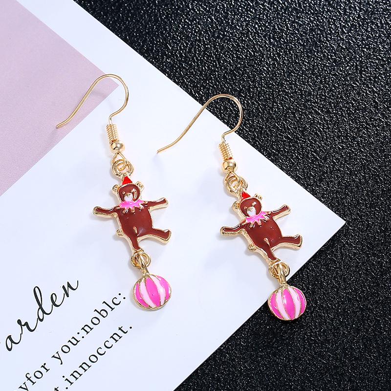 Korean Style Colorful Mermaid Earrings - Cute Drip Oil Animal Design