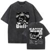 Kanye West Bully T-shirt Grafica Lavata Vintage Oversize Unisex Cotone