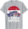 I Smell Hippies American Patriotic Cat Hiphop T-Shirt for Men Women Casual Cotton Daily Four Seasons Tees Graphic T Shirts