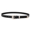 Solid Simple Color Silver Buckle Women Slim Waist Belt Versatile For Use Daily