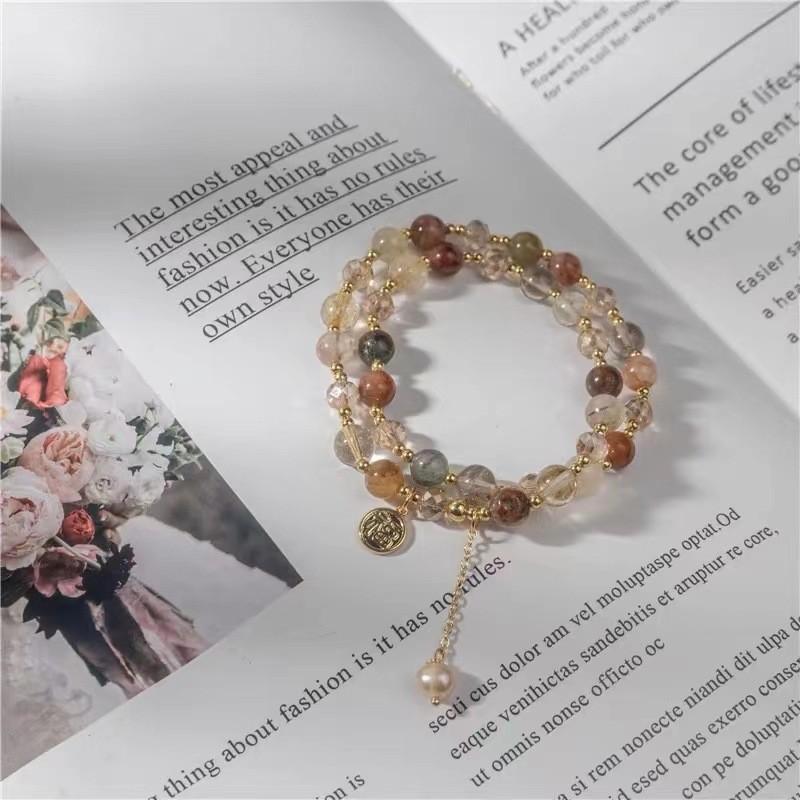 Double Artistic Layer Pearl Bracelet Elegant Handmade Jewelry For 2024 Spring