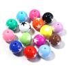10-20pcs/lot 12 16 20mm Acrylic Beads Double Color Star Round Beads Loose Spacer Beads For Jewelry Making DIY Bracelet Necklace