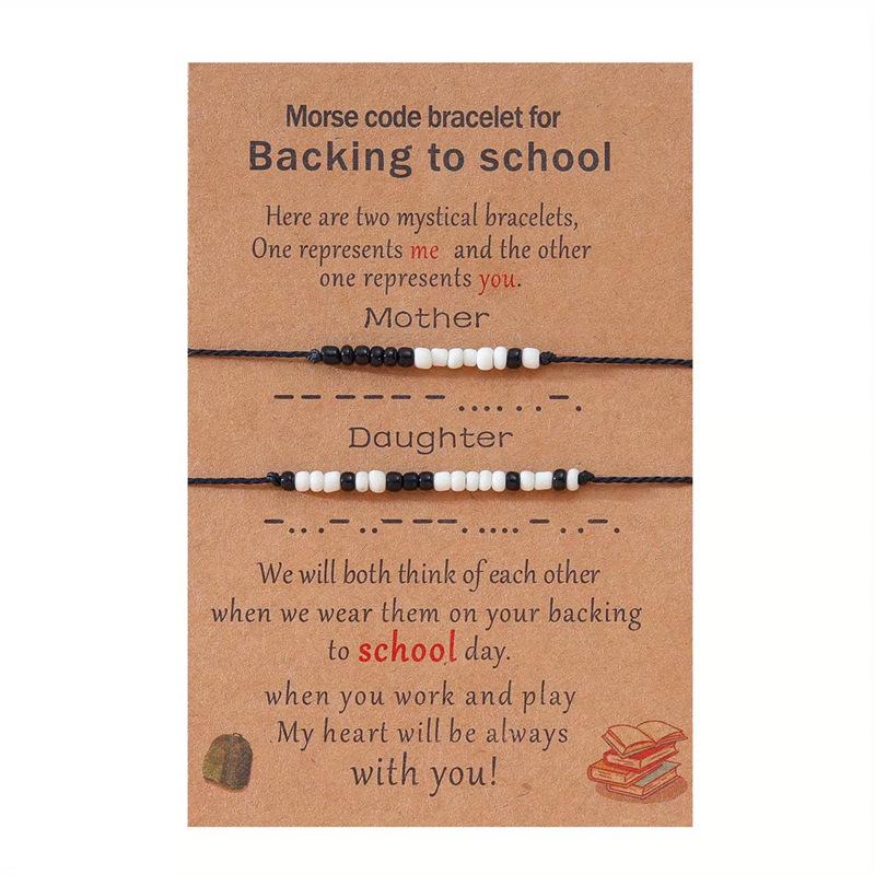 JYL TS Bracelet  Bohemian Morse Code Weave With Card Invokes Mystery & Connection