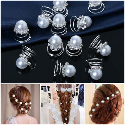 Hochzeitsschmuck Strass Haaraccessoires Kopfschmuck Braut Kopfschmuck Haarspangen Spiral-Dreh-Clips