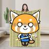 Aggretsuko Warm Soft Blanket  Students Plush Throw Blanket Novelty Living Room Flannel Bedspread Sofa Bed Cover
