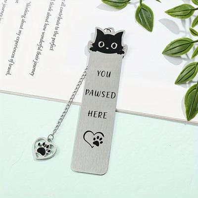 Stainless Steel Cat Bookmark 'You're Scratching Here' - Perfect Gift for Cat Lovers, Colorful Chain Ring
