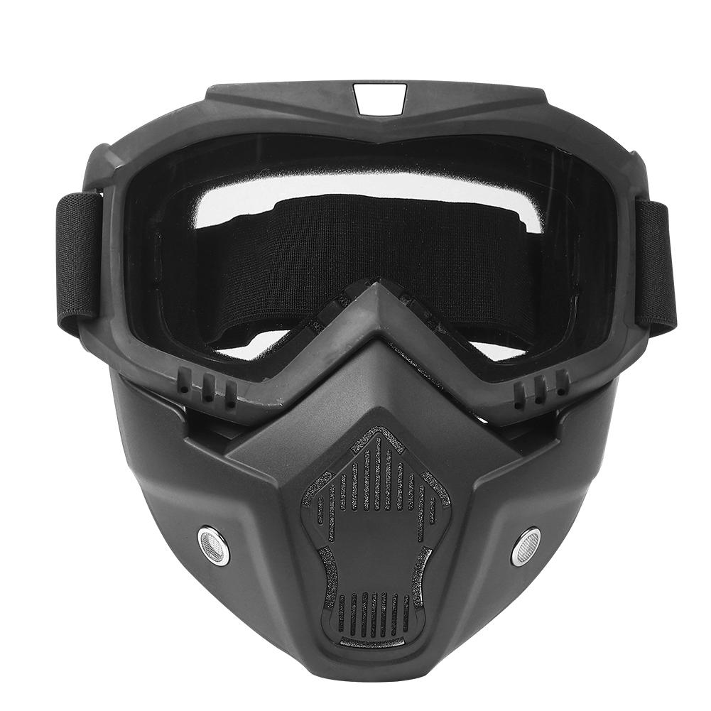 Motorcycle Goggles with Detachable Mask Outdoor Riding Cycling Protection Glasses(transparent)