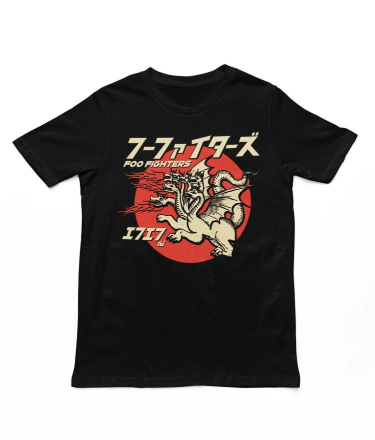 Foo Fighters Many Dragons T Shirt Mens Rock and Roll Music Band Tee New Black XXXL