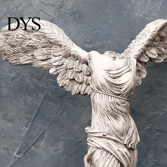Desktop Statue Clear Carved Good Posture Spreading Wings Resin Women Sculpture European Style Victory Goddess Ornament Home Decor