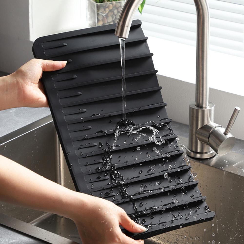 Sloped Board Silicone Tray Rapid Self-Draining Design For Bathroom Vanity