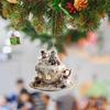 Acrylic coffee cup ornament 2D Art Keychain Pendant Christmas Snow House Pendant Decoration Christmas tree Ornaments