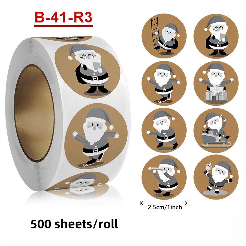 Round Christmas Stickers Christmas Theme Stickers For Cookie Bags Party Supplies Candy Bags