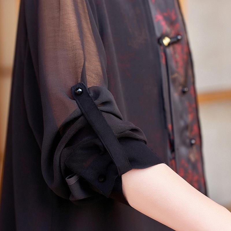 Elegant Summer Two-Piece Set: Chinese Style Wide-Leg Pants & Faux Two-Piece Top for Women