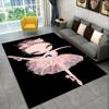 Simpatica ragazza ballerina ballerina cartone animato, tappeto per la casa, soggiorno, camera da letto, divano, zerbino, tappetino antiscivolo per bambini