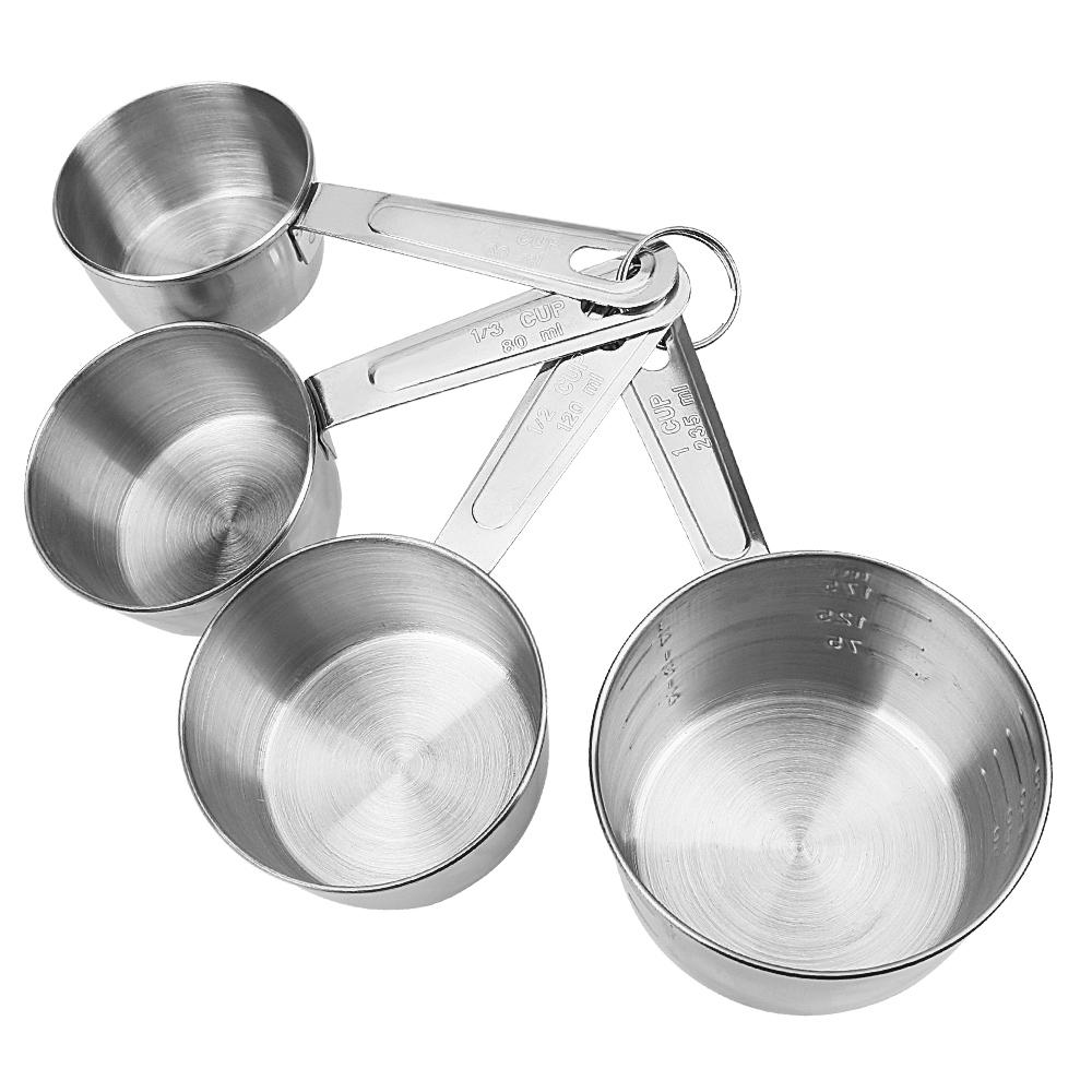 

Measuring Cup Stainless Steel 4Pcs/Set with Scale Baking Tools for Flour Food Coffee Cooking 4 pcs