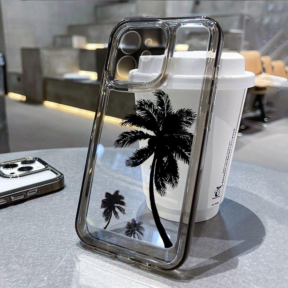 Simple Coconut Tree Is Suitable for iPhone17promax Mobile Phone Case 16pro Apple 14 All-inclusive High-value 15 Soft Case