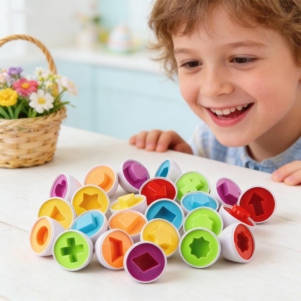 1Box 12 Easter Eggs Matching Toys For Early Childhood Education And Development.