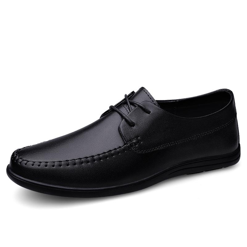 Newest 2022 Fashion Men'S Shoes Casual Split Leather Oxford Shoes Men Flats High Quality Man Soft Comfortable Loafers Black Brown