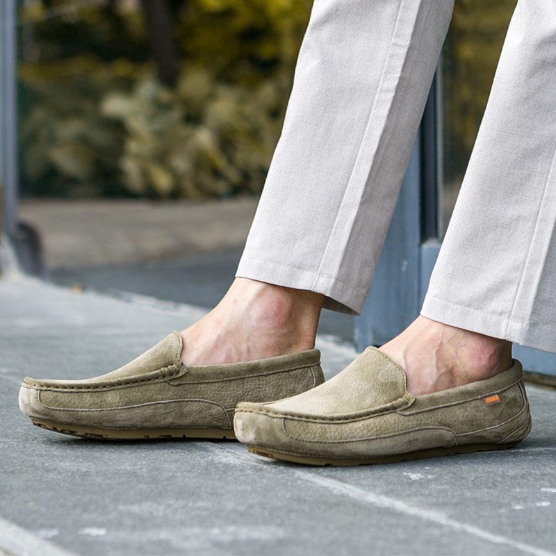 Мужские мокасины без шнурков на повседневной обуви 41 хаки — фото 12