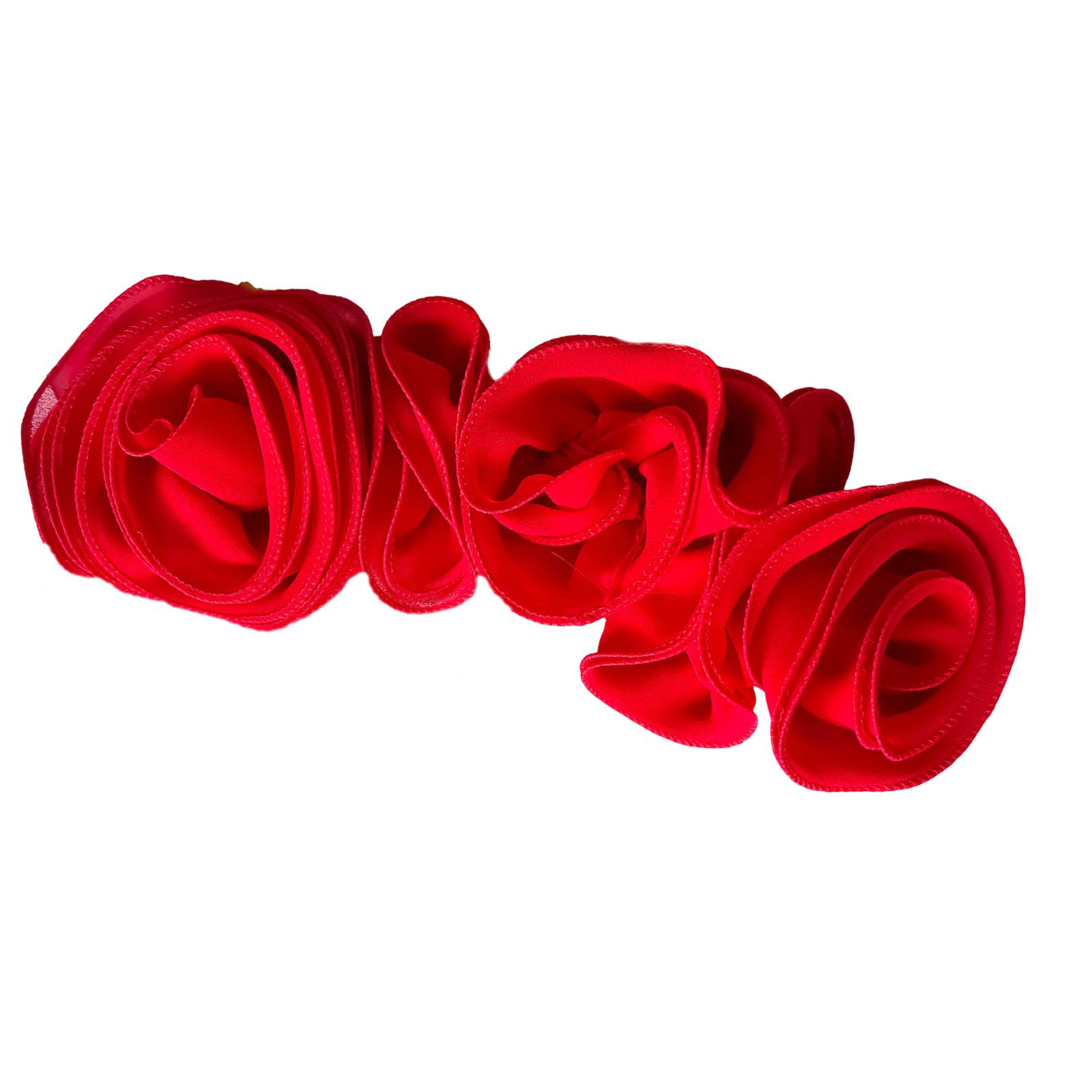 

Аппликация с 3D-цветком и оборкой по краю для украшения костюма на вечеринку, пришивание цветочных нашивок для проекта по рукоделию красный