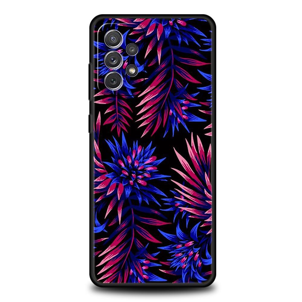 Vintage Banana Leaf Flower Case for Samsung A51 A71 A21S A12 A11 A15 A25 A31 A41 A52 A32 A23 A33 A53 A73 A03S A05S A13 5G Cover
