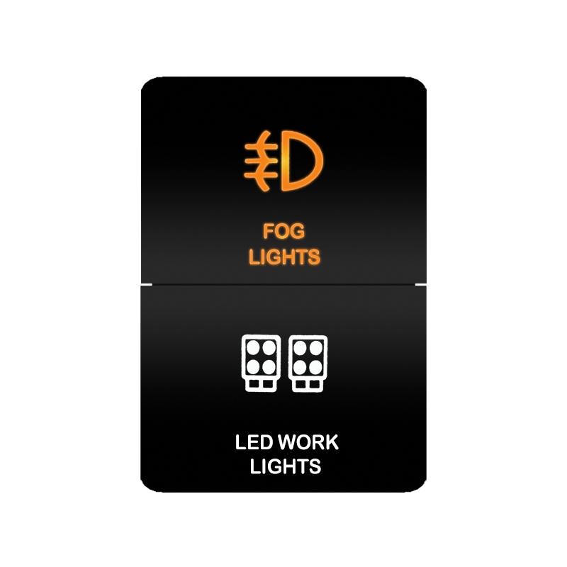 12V 24V LED Rocker Switch Dual Button ON/OFF Amber White Light for LED Light Bar Fog Lights Jeep Toyota 4Runner Land Cruiser
