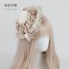 Cute and Sweet Top Hat Flower Ball Lace Rose Jewelry Original Handmade Lolita Headband