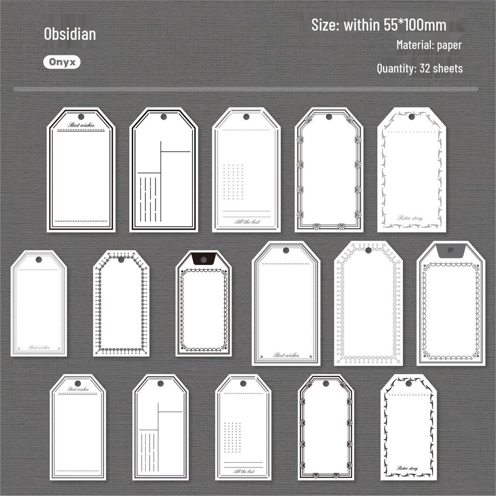RetroStory Handwritten Memo Paper - 32-Sheet Creative Tag Series for Retro Decorations