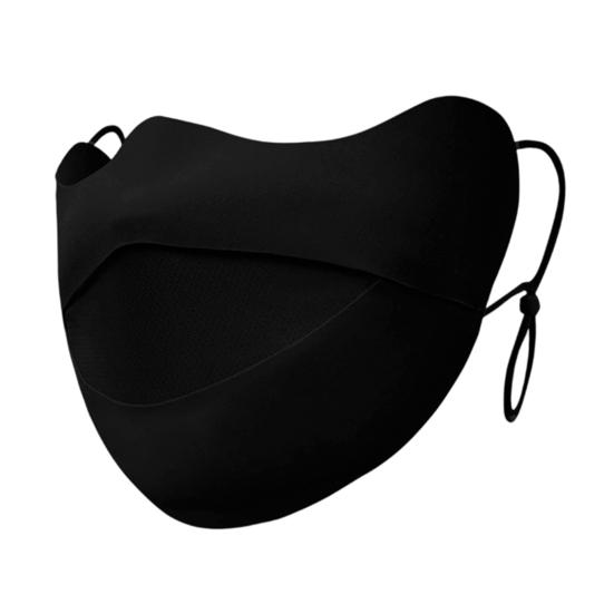 Soft Ice Silk Face Guard, Half Face Sun Protection Mouth Guard, Breathable Holes Face Shield with Elastic Ear Hooks for Cycling Running Hiking чёрный