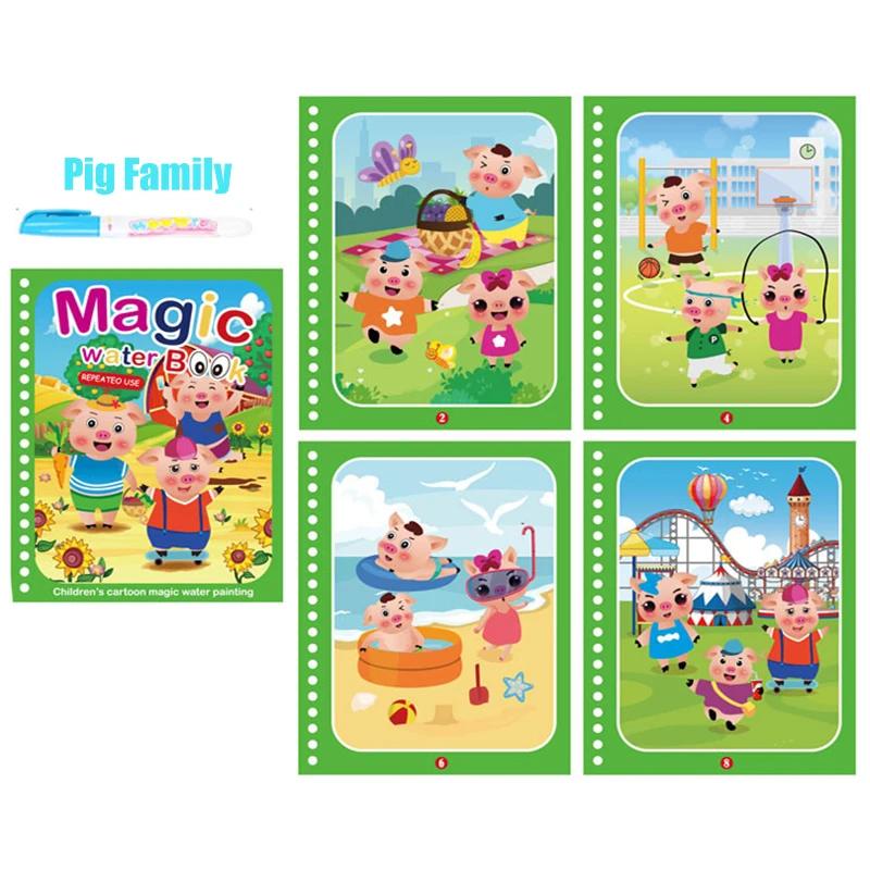 Non-Toxic Magic Water Book With Pen Children Drawing Coloring Books For Kids 2 To 4 Years Old Learning Education Toy Baby Montessori Toys